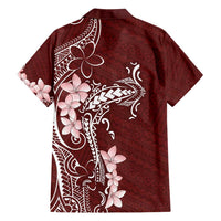 Oxblood Hawaii Family Matching Tank Maxi Dress and Hawaiian Shirt Hammerhead Shark Tattoo Curve Polynesian - Polynesian Pride