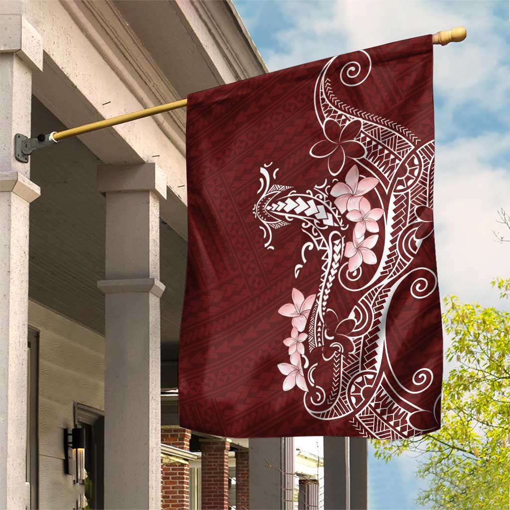 Oxblood Hawaii Garden Flag Hammerhead Shark Tattoo Curve Polynesian - Polynesian Pride