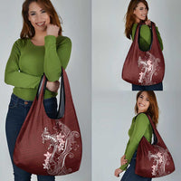 Oxblood Hawaii Grocery Bag Hammerhead Shark Tattoo Curve Polynesian - Polynesian Pride