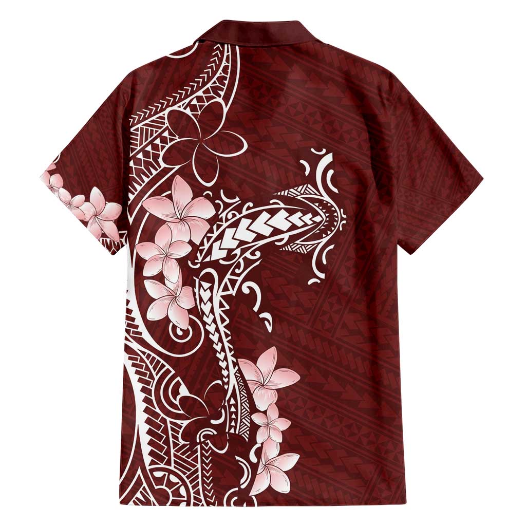 Oxblood Hawaii Hawaiian Shirt Hammerhead Shark Tattoo Curve Polynesian - Polynesian Pride