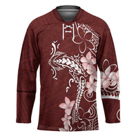 Oxblood Hawaii Hockey Jersey Hammerhead Shark Tattoo Curve Polynesian - Polynesian Pride