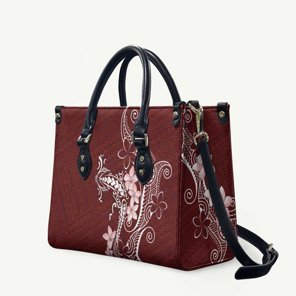 Oxblood Hawaii Leather Bag Hammerhead Shark Tattoo Curve Polynesian - Polynesian Pride