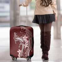 Oxblood Hawaii Luggage Cover Hammerhead Shark Tattoo Curve Polynesian - Polynesian Pride