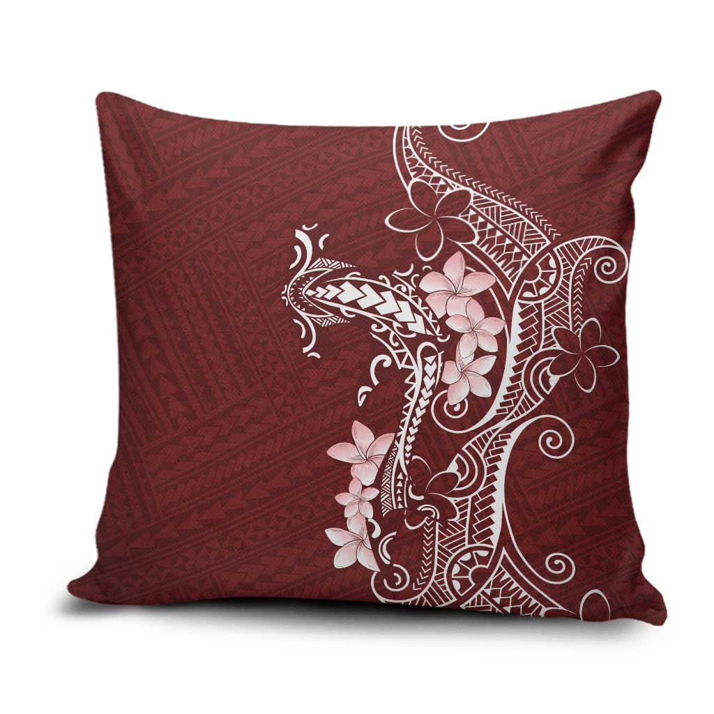 Oxblood Hawaii Pillow Cover Hammerhead Shark Tattoo Curve Polynesian - Polynesian Pride