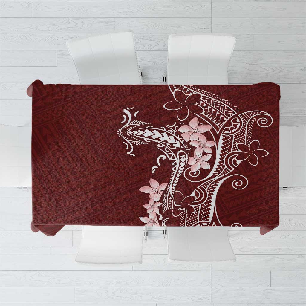 Oxblood Hawaii Tablecloth Hammerhead Shark Tattoo Curve Polynesian - Polynesian Pride