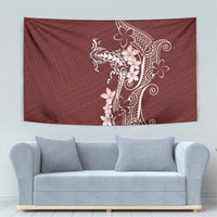 Oxblood Hawaii Tapestry Hammerhead Shark Tattoo Curve Polynesian - Polynesian Pride