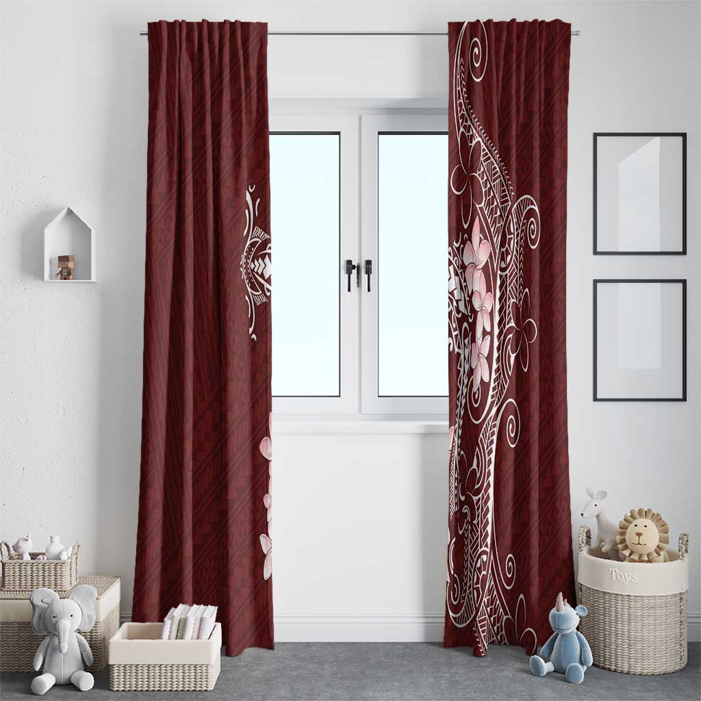 Oxblood Hawaii Window Curtain Hammerhead Shark Tattoo Curve Polynesian - Polynesian Pride