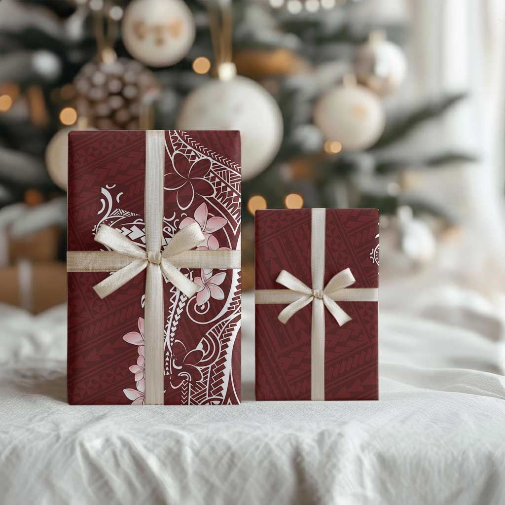 Oxblood Hawaii Wrapping Paper Hammerhead Shark Tattoo Curve Polynesian - Polynesian Pride