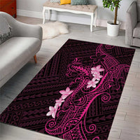 Pink Hawaii Area Rug Hammerhead Shark Tattoo Curve Polynesian - Polynesian Pride