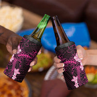 Pink Hawaii 4 in 1 Can Cooler Tumbler Hammerhead Shark Tattoo Curve Polynesian - Polynesian Pride