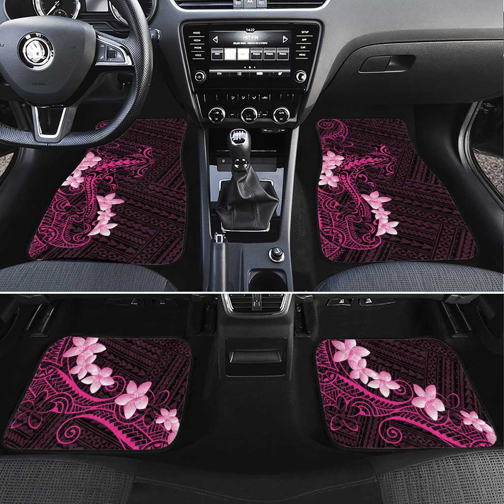 Pink Hawaii Car Mats Hammerhead Shark Tattoo Curve Polynesian - Polynesian Pride