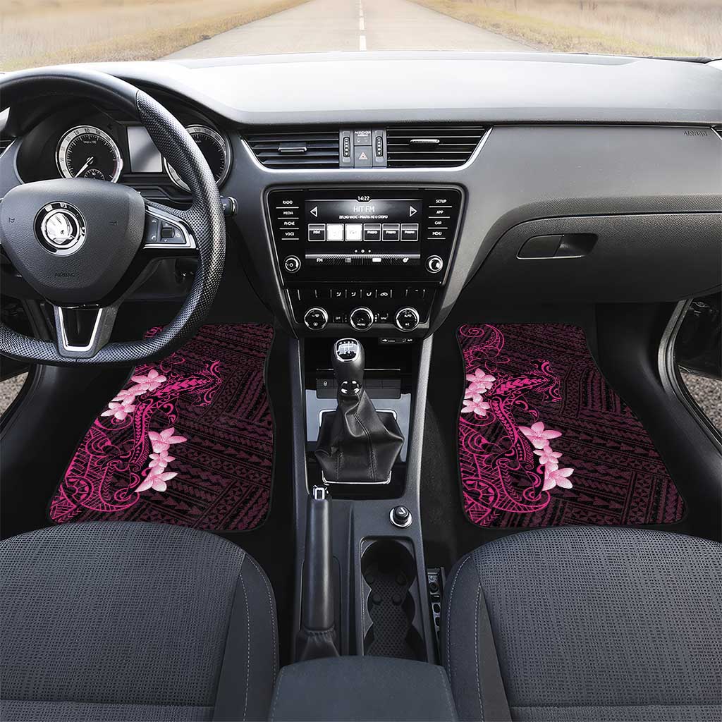 Pink Hawaii Car Mats Hammerhead Shark Tattoo Curve Polynesian - Polynesian Pride