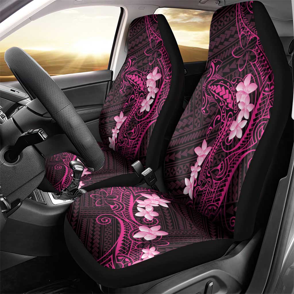 Pink Hawaii Car Seat Cover Hammerhead Shark Tattoo Curve Polynesian - Polynesian Pride
