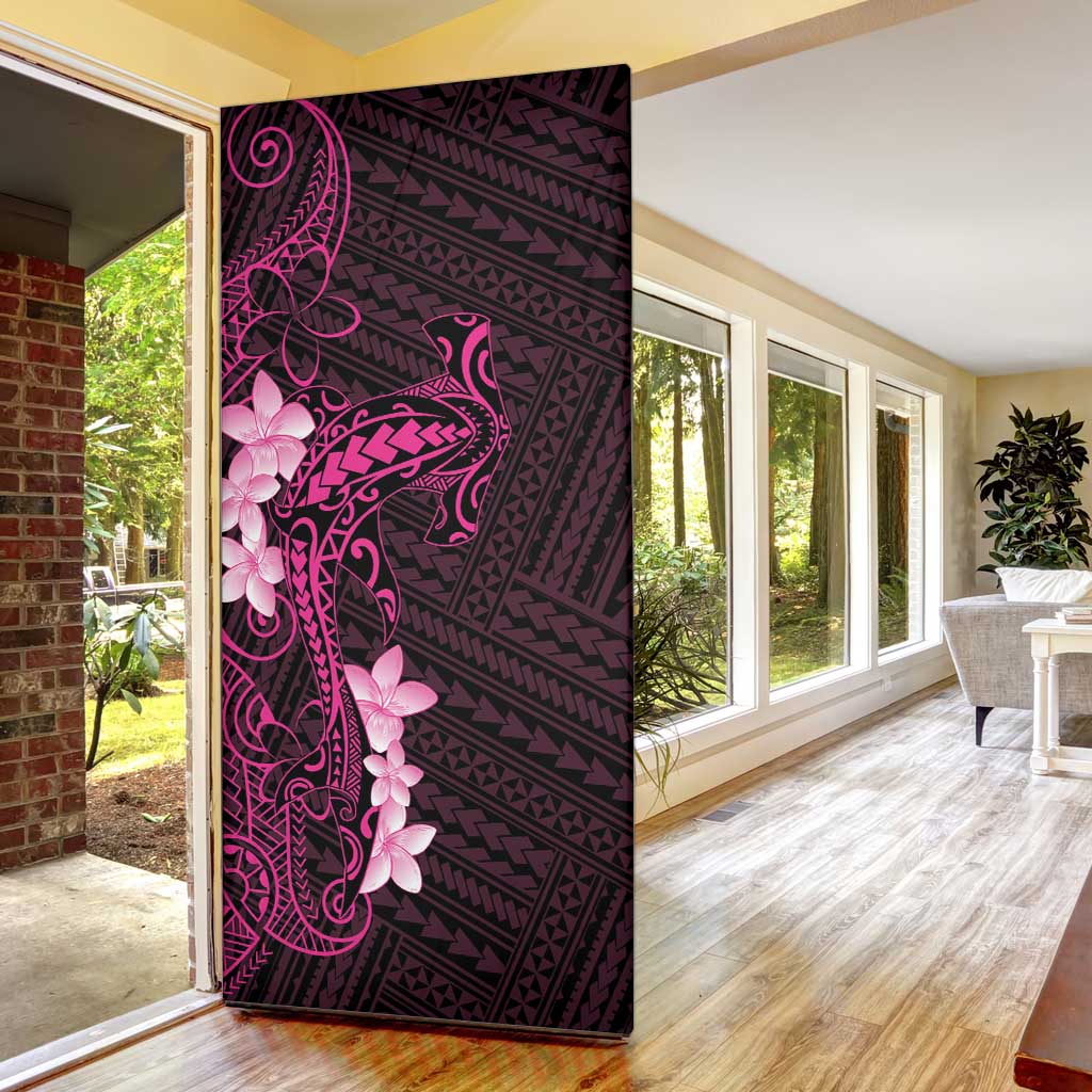 Pink Hawaii Door Cover Hammerhead Shark Tattoo Curve Polynesian - Polynesian Pride