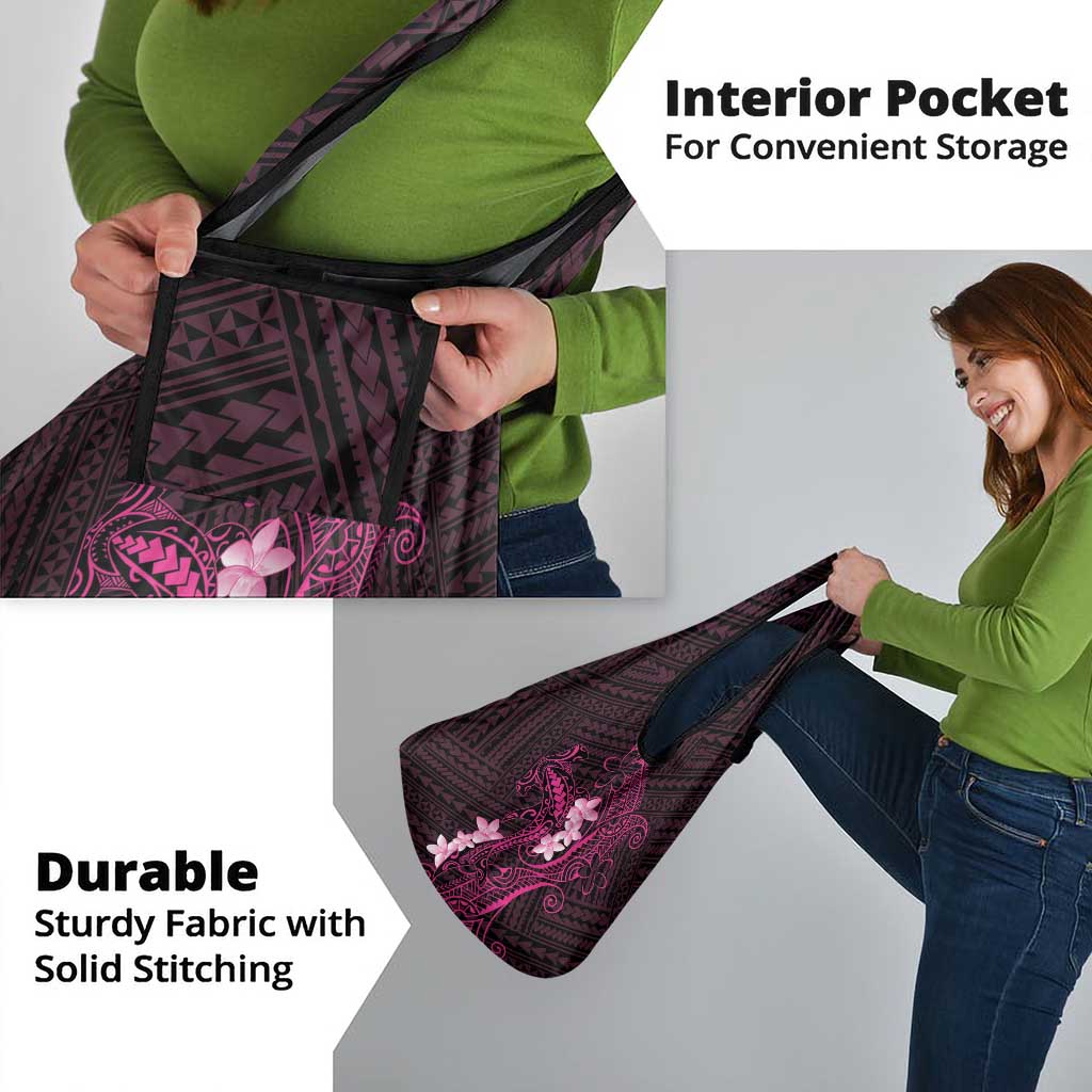 Pink Hawaii Grocery Bag Hammerhead Shark Tattoo Curve Polynesian - Polynesian Pride