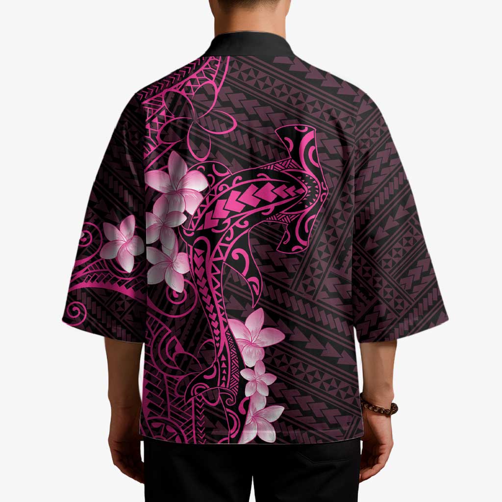 Pink Hawaii Kimono Hammerhead Shark Tattoo Curve Polynesian - Polynesian Pride