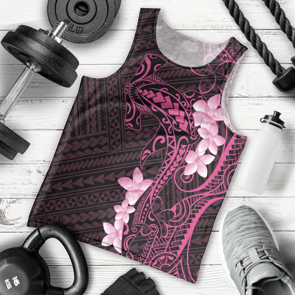 Pink Hawaii Men Tank Top Hammerhead Shark Tattoo Curve Polynesian - Polynesian Pride