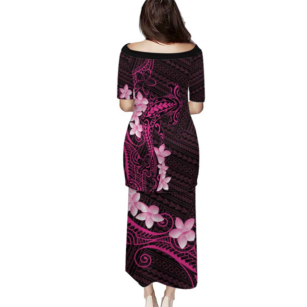 Pink Hawaii Puletasi Hammerhead Shark Tattoo Curve Polynesian - Polynesian Pride