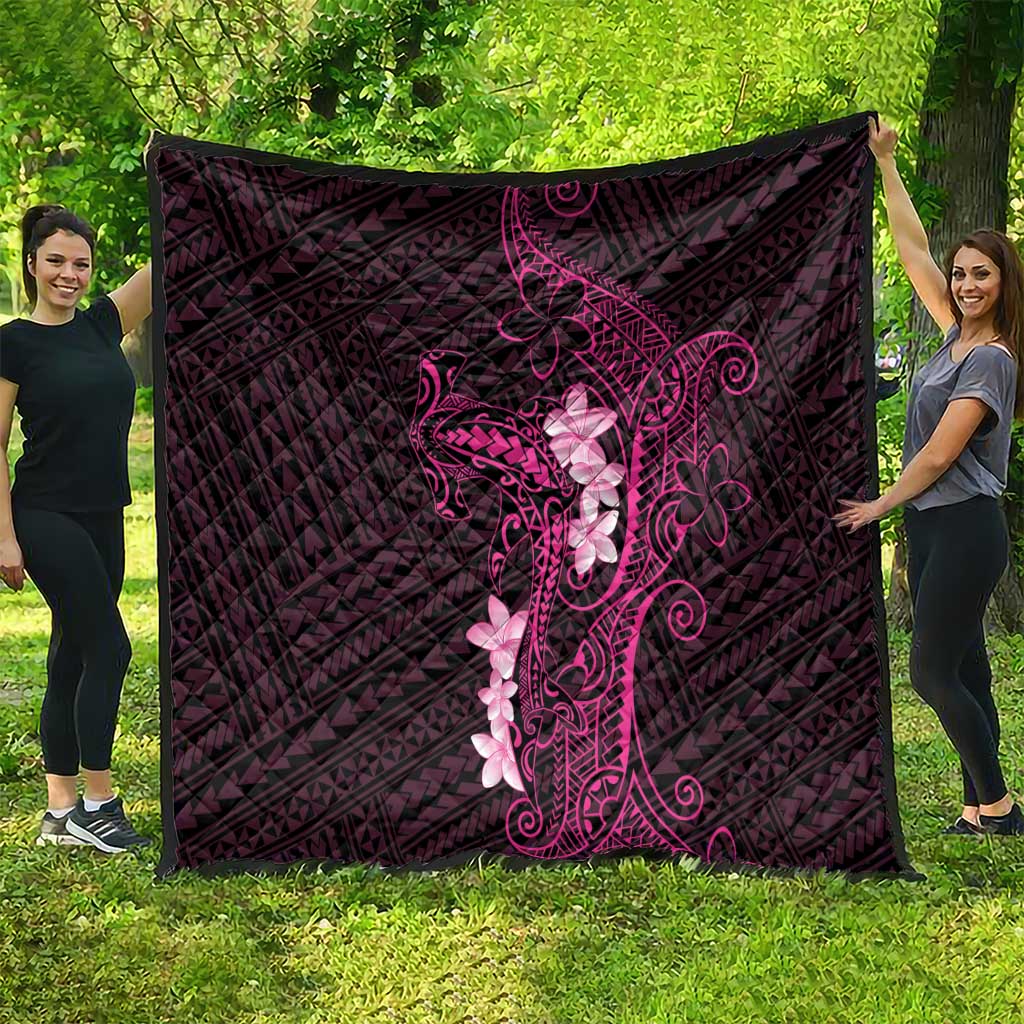 Pink Hawaii Quilt Hammerhead Shark Tattoo Curve Polynesian - Polynesian Pride