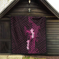 Pink Hawaii Quilt Hammerhead Shark Tattoo Curve Polynesian - Polynesian Pride