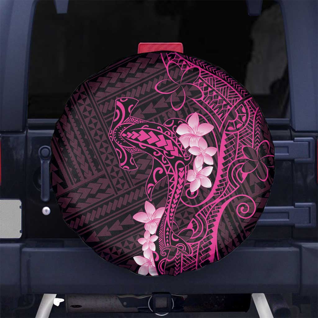 Pink Hawaii Spare Tire Cover Hammerhead Shark Tattoo Curve Polynesian - Polynesian Pride