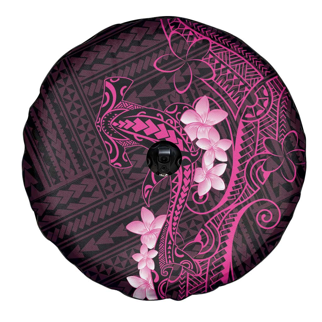 Pink Hawaii Spare Tire Cover Hammerhead Shark Tattoo Curve Polynesian - Polynesian Pride