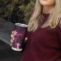 Pink Hawaii Tumbler Cup Hammerhead Shark Tattoo Curve Polynesian - Polynesian Pride