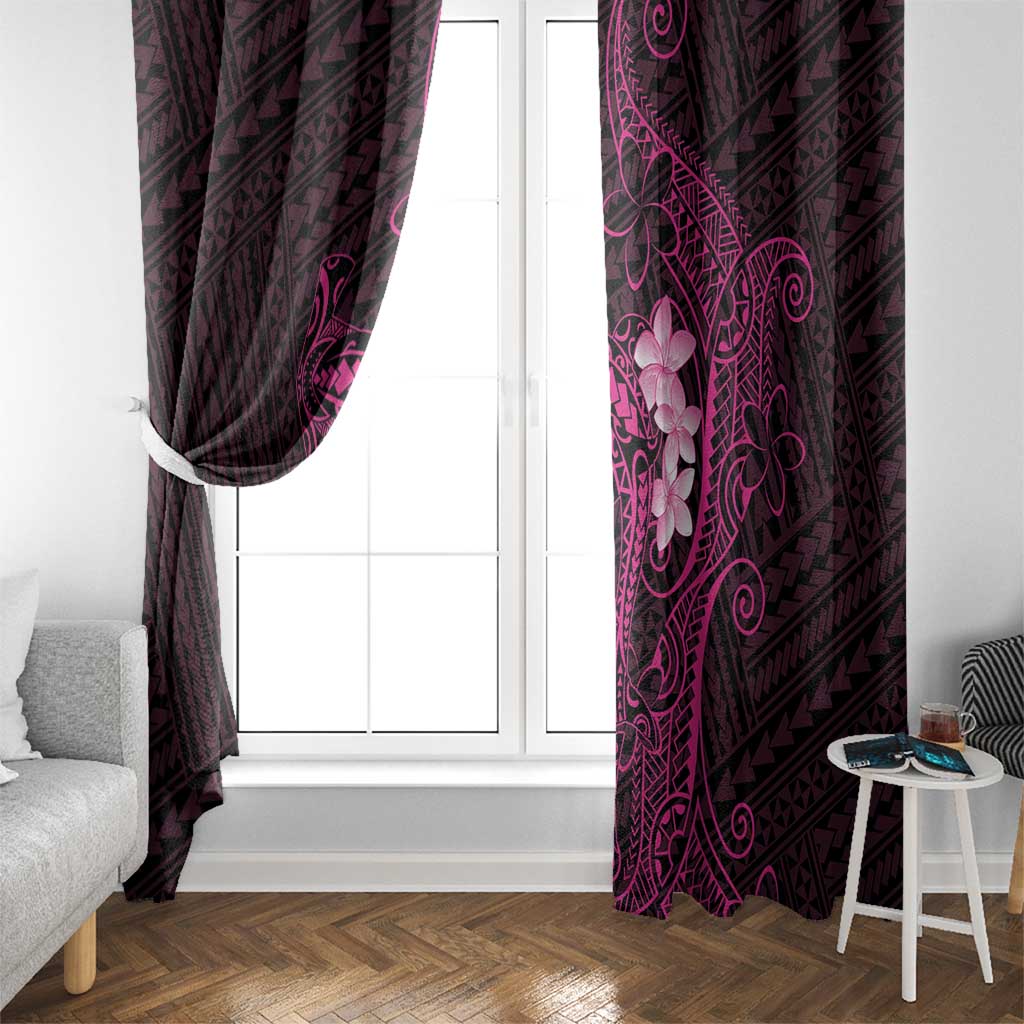 Pink Hawaii Window Curtain Hammerhead Shark Tattoo Curve Polynesian - Polynesian Pride