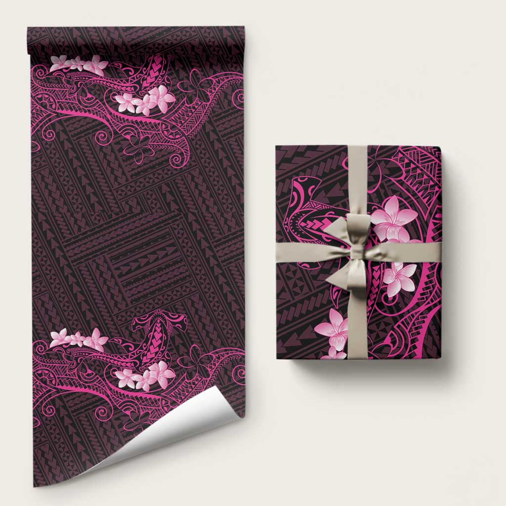 Pink Hawaii Wrapping Paper Hammerhead Shark Tattoo Curve Polynesian - Polynesian Pride