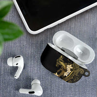 Black and Gold Hawaii AirPods Case Hammerhead Shark Tattoo Curve Polynesian - Polynesian Pride