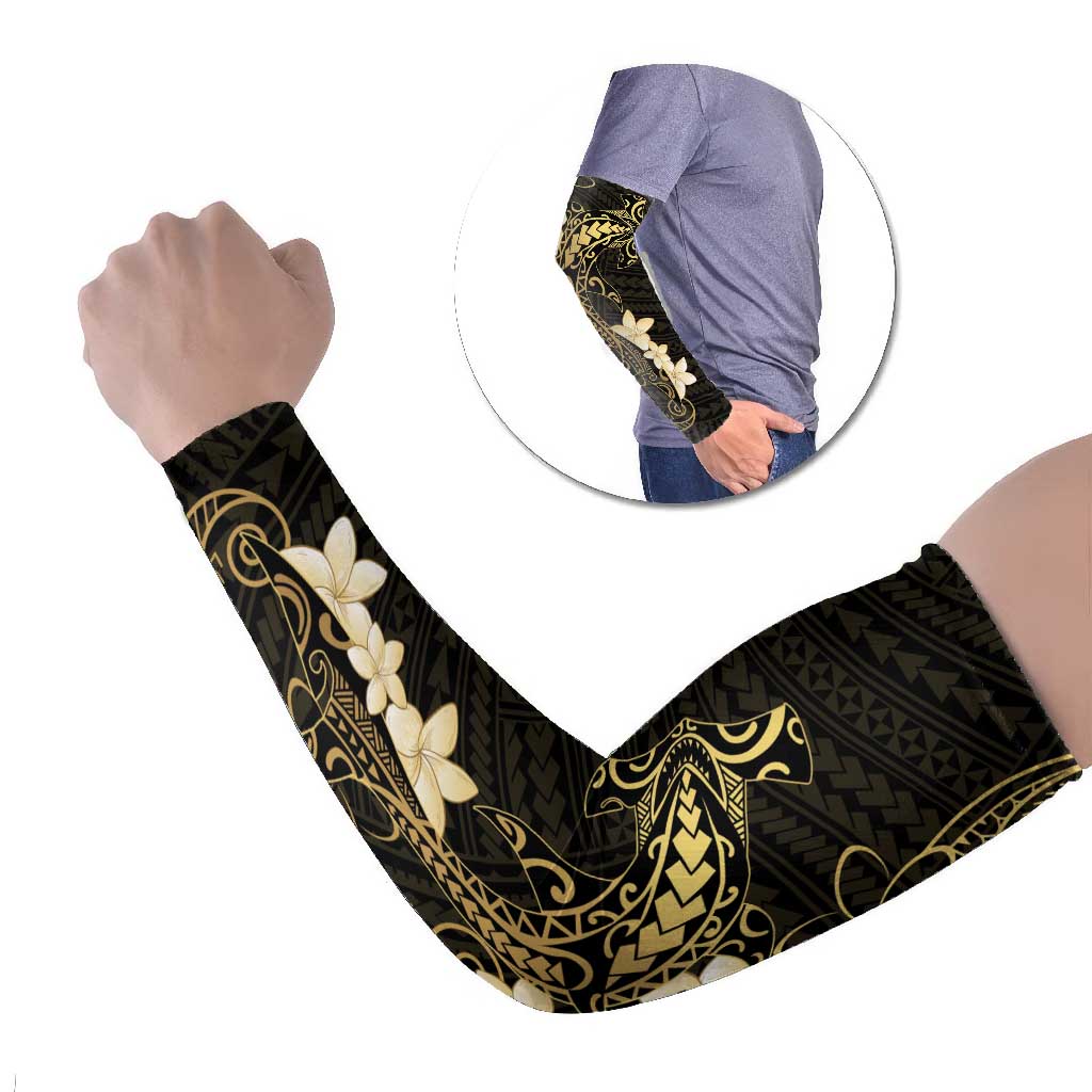 Black and Gold Hawaii Arm Sleeves Hammerhead Shark Tattoo Curve Polynesian - Polynesian Pride