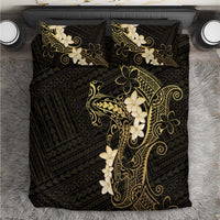 Black and Gold Hawaii Bedding Set Hammerhead Shark Tattoo Curve Polynesian - Polynesian Pride
