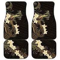 Black and Gold Hawaii Car Mats Hammerhead Shark Tattoo Curve Polynesian - Polynesian Pride