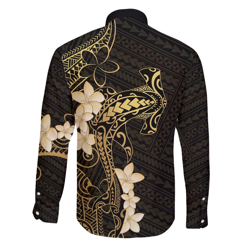 Black and Gold Hawaii Family Matching Summer Maxi Dress and Hawaiian Shirt Hammerhead Shark Tattoo Curve Polynesian - Polynesian Pride