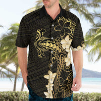 Black and Gold Hawaii Hawaiian Shirt Hammerhead Shark Tattoo Curve Polynesian - Polynesian Pride