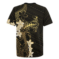 Black and Gold Hawaii Rugby Jersey Hammerhead Shark Tattoo Curve Polynesian - Polynesian Pride