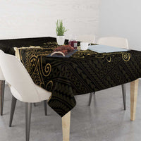 Black and Gold Hawaii Tablecloth Hammerhead Shark Tattoo Curve Polynesian - Polynesian Pride