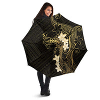 Black and Gold Hawaii Umbrella Hammerhead Shark Tattoo Curve Polynesian - Polynesian Pride