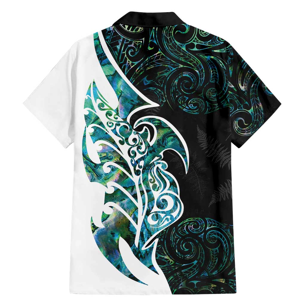 Proud Aotearoa Family Matching Tank Maxi Dress and Hawaiian Shirt Maori Silver Fern Mix Paua Shell Pattern LT14 - Polynesian Pride