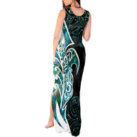 Proud Aotearoa Tank Maxi Dress Maori Silver Fern Mix Paua Shell Pattern