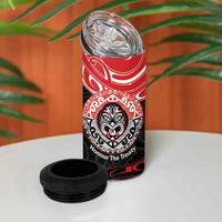 Aotearoa Toitu Te Tiriti 4 in 1 Can Cooler Tumbler Haka Tiki Honour The Treaty