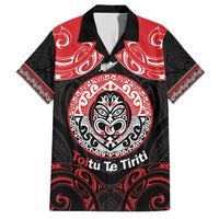 Aotearoa Toitu Te Tiriti Family Matching Short Sleeve Bodycon Dress and Hawaiian Shirt Haka Tiki Honour The Treaty