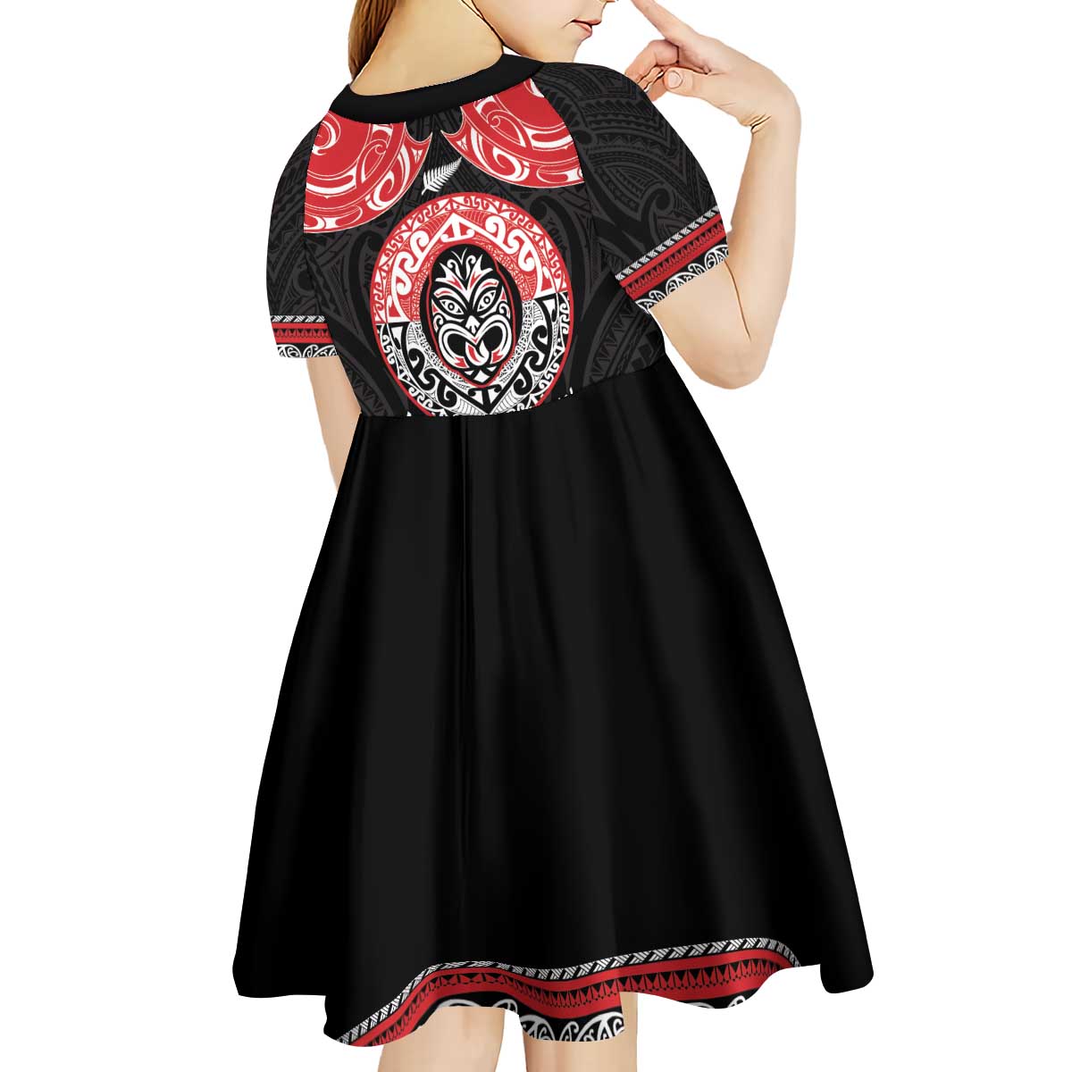 Aotearoa Toitu Te Tiriti Kid Short Sleeve Dress Haka Tiki Honour The Treaty LT14 - Polynesian Pride