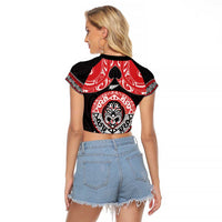 Aotearoa Toitu Te Tiriti Raglan Cropped T Shirt Haka Tiki Honour The Treaty