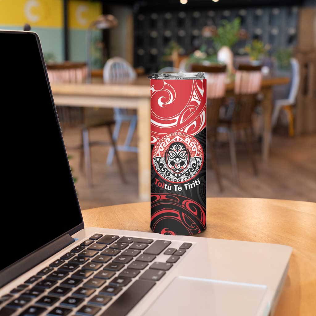 Aotearoa Toitu Te Tiriti Skinny Tumbler Haka Tiki Honour The Treaty LT14 - Polynesian Pride