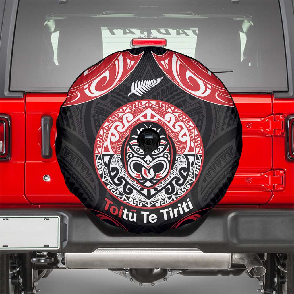 Aotearoa Toitu Te Tiriti Spare Tire Cover Haka Tiki Honour The Treaty