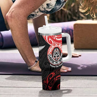 Aotearoa Toitu Te Tiriti Tumbler With Handle Haka Tiki Honour The Treaty