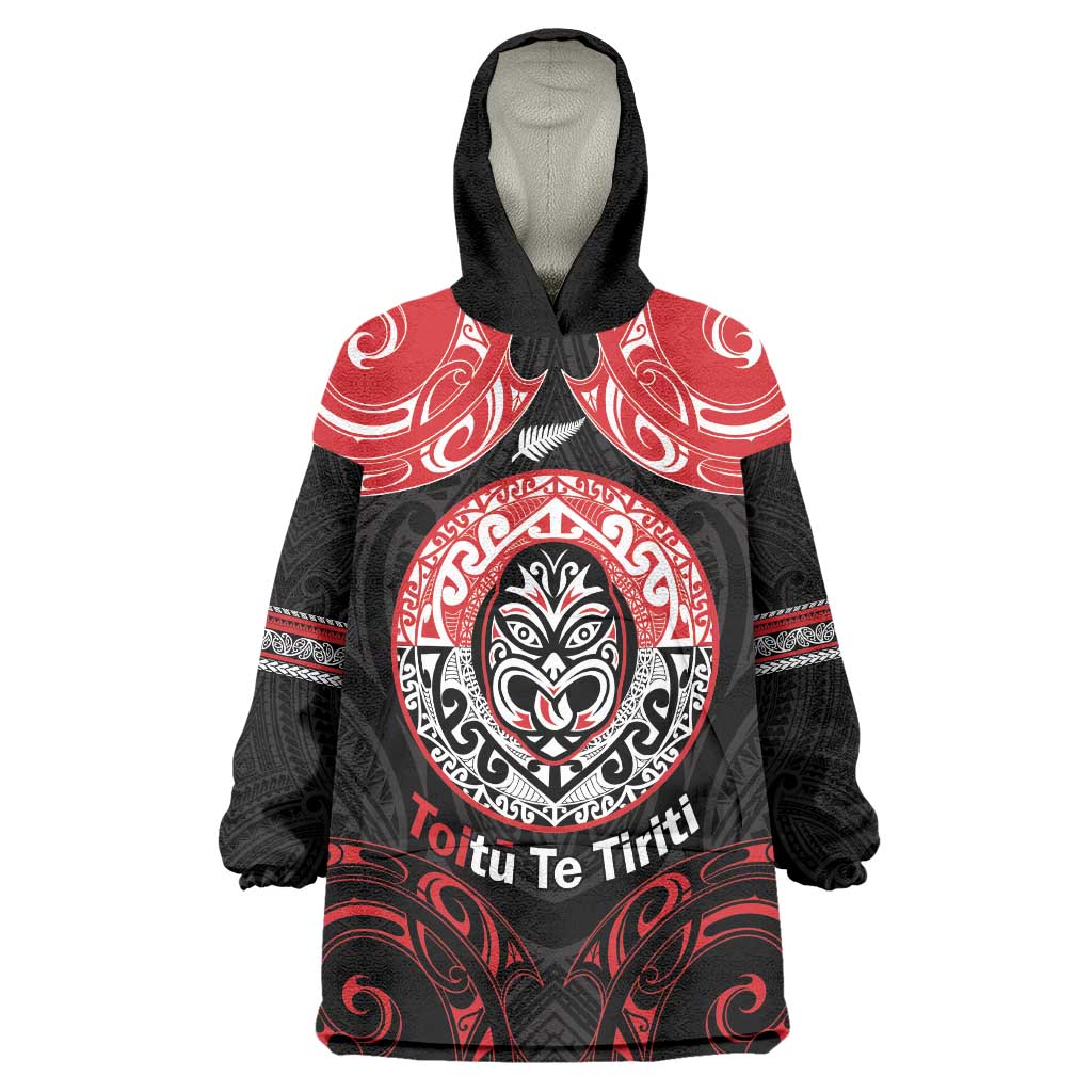 Aotearoa Toitu Te Tiriti Wearable Blanket Hoodie Haka Tiki Honour The Treaty