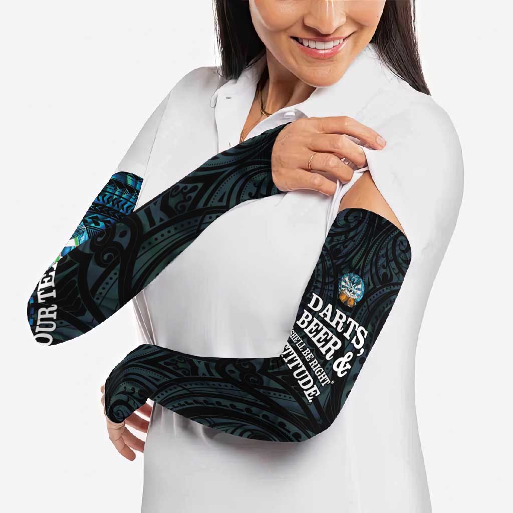 Personalized New Zealand Darts Beer Arm Sleeves Paua Shell Aotearoa Maori Tattoo - Polynesian Pride