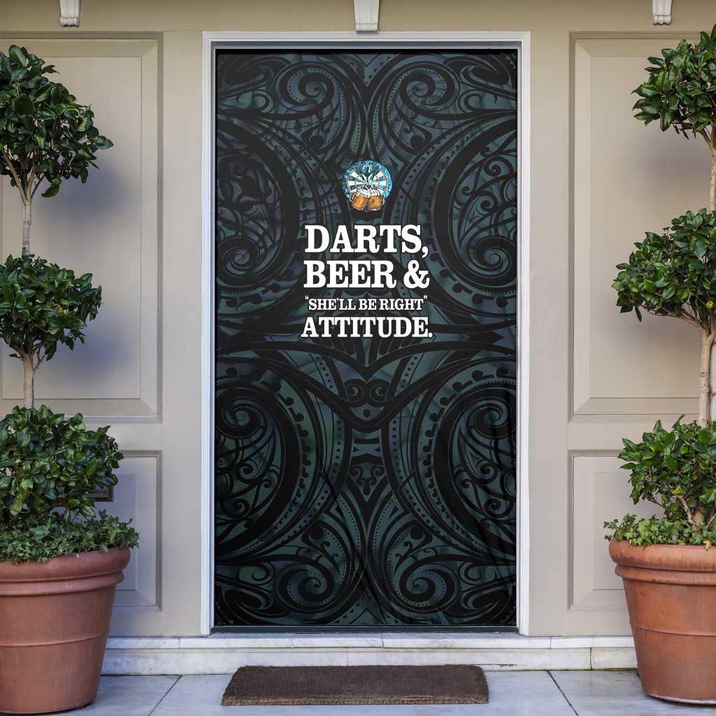 New Zealand Darts Beer Door Cover Paua Shell Aotearoa Maori Tattoo - Polynesian Pride